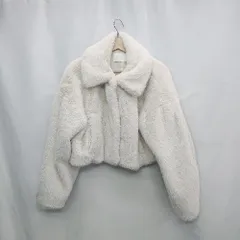 ◇ ⊇ who's who Chico フーズフーチコ エコファー 長袖 コート サイズF オフホワイト系 レディース E  【1503060011126】