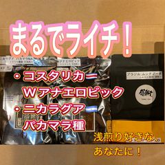 【まるでライチ！優雅な香りと味の、浅煎り珈琲豆セット】（コスタリカ ・ニカラグア100g×2袋）