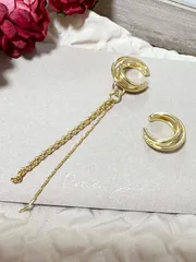 イヤーカフ K16GP ゴールドコーティング／高級感ある艶仕上げ・アシンメトリーにも◎（セット販売）