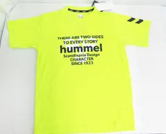 hummel ヒュンメル ミッドサマーシャツ 半袖Tシャツ メンズMサイズ 蛍光イエロー HAP1157☆0919-958AB/プラス・YSのサムネイル