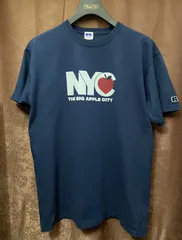 【SHIPS 取り扱い】 RUSSELL ATHLETIC × SHIPS NYC 「THE BIG APPLE CITY」 半袖プリントTシャツ ネイビー Lサイズ
