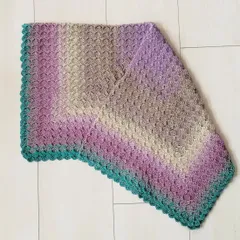 ひざかけ・ブランケット：ベビーブランケット・おくるみ《センターダイアゴナル：ミックス4》ハンドメイド