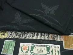 T-27 結城玉紬 ベージュ色袷 結織苑証紙 丈159cm【匿名発送】