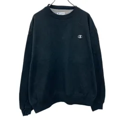 Champion 無地 スウェット トレーナー L ブラック チャンピオン 裏起毛 ワンポイント刺繍ロゴ 古着卸 アメリカ仕入 a709-5506