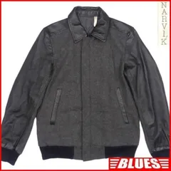 スタジャン 古着 レザー ブルゾン ジャンパー 本革 M グレー TY1987
