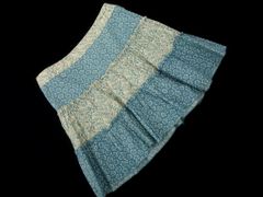 MARC JACOBS マークジェイコブス 総柄 ティアード フレア スカート size2/青緑 ■◇ レディース