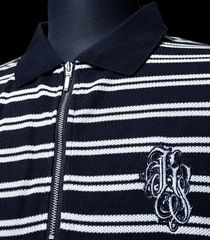 kustomstyle カスタムスタイル ジップアップ ポロシャツ (KSSS2432BK) karma border half zip shirts カラー：ブラック 12,960円(内税)