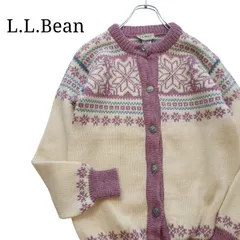 【80~90s】L.L.Bean エルエルビーン チロルニットカーディガン メタルボタン ノルウェー製 北欧