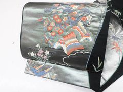 【一輝堂】【着物】袋帯　六通　金糸　雲に草花・松・桜文　25b03-580