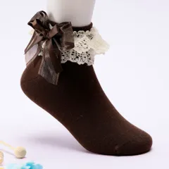 ☆ ブラウン ☆ 13-15cm ☆ フォーマル靴下 女の子 リボン キッズ フォーマル くつ下 女の子 レース ショートソックス リボン くつした 靴下 ショート靴下 子供 子ども 子供靴下 フォーマルソックス りぼん かわいい 可愛い おしゃれ 発表会