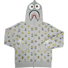 Size【L】 A BATHING APE ア ベイシング エイプ Minions Shark Full Zip Hoodie ジップパーカー 灰 【中古品-良い】 20822138