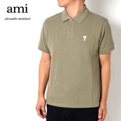 25SSモデル アミ アレクサンドル マテュッシ AMI Alexandre Mattiussi メンズ AMI DE COEUR 鹿の子ポロシャツ【375 LAURIER】 HPL060.760 375/【2025SS】m-tops