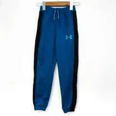 アンダーアーマー ジョガーパンツ ボトムス ジャージ スポーツウエア キッズ 男の子用 YSMサイズ 青×黒 UNDER ARMOUR 【中古】