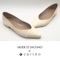 MODE ET JACOMO 美品 モード エ ジャコモ carino カリーノ パンプス フラットパンプス フラットシューズ ポインテッドトゥ 未使用 革靴 24.5