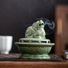 翡翠 雲型香炉 淡い緑色 - メルカリ