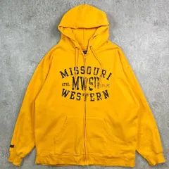 00年代 JANSPORT カレッジプリント フルジップパーカー メンズXL 