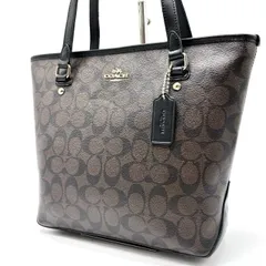 ✨格安✨ COACH コーチ トートバッグ ハンドバッグ 馬車金具 シグネチャー 総柄 A4収納 大容量 肩掛け PVCレザー レディース ブラウン 茶色 ブラック 黒色