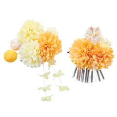 袴 着物 花 振袖 飾り 和装 卒業式 髪 結婚式 浴衣 髪留め 成人式 子供 和風 七五三 高級造花 髪飾り ヘアアクセサリー [OTAKUMARKET] 2点セット