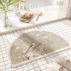 バスマットさわやか花鳥柄カーペットマット室内マット戸口マットトイレマット