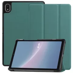 【人気商品】2022新型 軽量 [Gosento] 薄型 ケース 三つ折スタンドケース D-52C NTT Docomo Docomo dtab dtab D-52C NTT カバー For [濃い緑色]