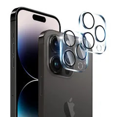【迅速発送】【2枚セット】 対応 iPhone 14 Pro/iPhone 14 Pro max カメラフィルム 2枚 アイフォン14プロ / アイフォ14プロマックス レンズ 保護カバー 黒縁取り 露出オーバー防止 【 日本硝子素材 9H強度 】 対応 iP