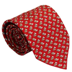 サルバトーレ フェラガモ salvatore ferrgamo ネクタイ レッド系 シルク100％ イタリア 702642 ギフト プレゼント