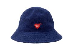 ヒューマンメイド HUMAN MADE PILE BUCKET HAT パイル バケット ハット バケハ ハート 刺繍 キャップ 帽子 紺 帽子 メンズ帽子 ハット ロゴ ネイビー 104H-32