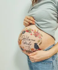 マタニティフォトシール ベリーペイント タトゥーシール 練習用シール付　ZG