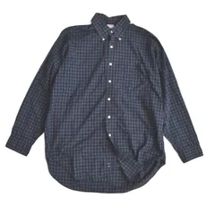 BROOKS BROTHERS ブルックスブラザーズ USA製 Est.1818 ボタンダウンシャツ チェック BDシャツ サイズ16 メンズ ネイビー 長袖