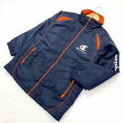 チャンピオン ☆ Champion ガシガシ着用おすすめ♪ ナイロンジャケット キッズ 150 ネイビー オレンジ スポーツ アウトドア 日常■BJ152