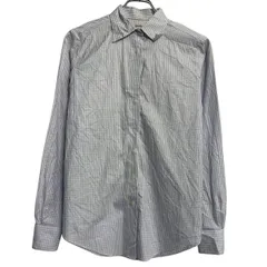 BROOKS BROTHERS 長袖 チェックシャツ 4 M 程 ホワイト ブルー ブルックスブラザーズ ボタン シンプル 古着卸 アメリカ仕入 a701-7352のサムネイル