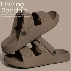 【毎日履ける】超軽量 サンダル メンズ ドライビングサンダル シャワーサンダル 水陸両用 レジャー アウトドアサンダル ウォーターシューズ ブラック グレージュ ブラウン 海 ビーチ 夏レジャー 7986687 (ブラウン)