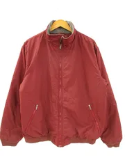 エルエルビーン L.L.BEAN ナイロンジャケット 裏フリース アウター ブルゾン エンジ色 XL