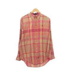 POLO COUNTRY ポロカントリー 1990年代 チェックシャツ ボタンダウン 長袖 レッド 100％コットン マレーシア製 L メンズ