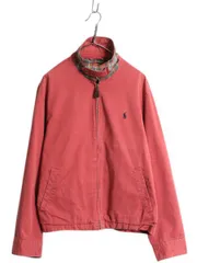 【お得なクーポン配布中!】 90s ポロ ラルフローレン コットン スイングトップ ジャケット メンズ L / 古着 オールド ジャンパー ブルゾン チェック ライナー付き 赤