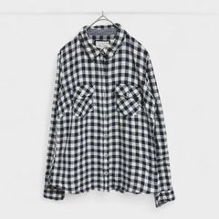 【美品】【FOREVER21】『フォーエバー21』[長袖シャツ] チェック柄 ネイビーネイビーホワイト系 (M) 商品A2320 管理D