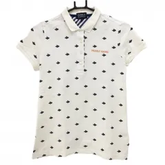 パーリーゲイツ 長袖ポロシャツ アイボリー×ネイビー 総柄 レディース 1(M) ゴルフウェア PEARLY GATES