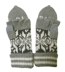 ポロラルフローレン POLO RALPH LAUREN 手袋 指なし 男女兼用 ユニセックス ◆新品◆ ミトンカバー PC1013 033 メンズ グローブ ニット グレー スマホ対応 タッチスクリーン RL-511