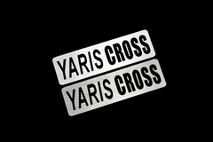 EE-528-2 YARIS CROSS 銀黒 アクリル2層 ステッカー トヨタ ヤリスクロス カスタム 前期 後期 モデリスタ 2枚1セット