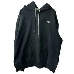 Champion ロゴスウェット パーカー XL ブラック チャンピオン フーディー プルオーバー ワンポイントロゴ 古着卸 アメリカ仕入 a709-5525