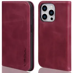 新品 VISOUL iphone14 ProMax ケース 手帳型 本革 スマホケース アイホン 14 ProMax レザーケース カード収納 携帯ケース 全面保護 柔軟なTPU素材 マグネット式 スタンド機能付き 6.7インチ対応 アイフォン14 ProMa