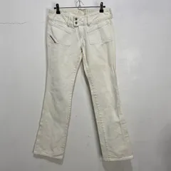 ☆DIESEL☆ディーゼル☆ホワイトデニムフレアパンツ☆イタリア製☆ジーンズ☆刺繍☆ホワイト☆レディースW27☆A24M