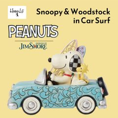 スヌーピー＆ウッドストック カーサーフィン サーフィン ジムショア フィギュア アンティーク 置物 おしゃれ インテリア ピーナッツ JIM SHORE Snoopy & Woodstock in Car Surf 正規輸入品 プレゼント ギフト 飾り サマー