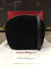 美品！格安！フェラガモ ガンチーニ コーデュロイ パイル レザー ポシェット ショルダーバッグ