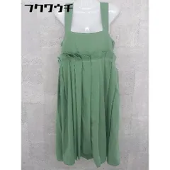 ◇ merlot plus メルロープリュス サイドジップ 膝下丈 ワンピース グリーン レディース 【中古】 【1002801926397】のサムネイル