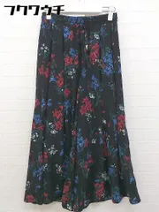 ◇ JEANASIS ジーナシス 花柄 ワイド パンツ サイズF ブラック レディース 【中古】 【1105120007430】