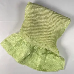帯揚げ　薄黄緑　正絹　絞り　汚れあり　使用可
