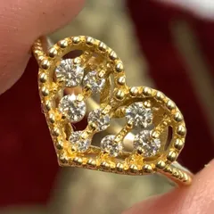 K18 ハート ダイヤリング 2.5g 約12号