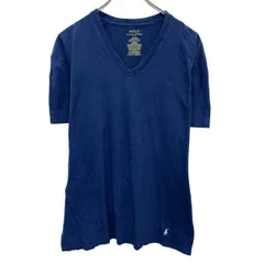 POLO RALPH LAUREN 無地Tシャツ L ブルー ポロラルフローレン プルオーバー Ｖネック シンプル 古着卸 アメリカ仕入 a704-5189