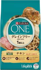 【新品】ピュリナワン グレインフリー 成猫用 1歳以上 1.6kg 400g×4袋 チキン 総合栄養食 分包 合成着色料・香料なし 無添加 キャットフード